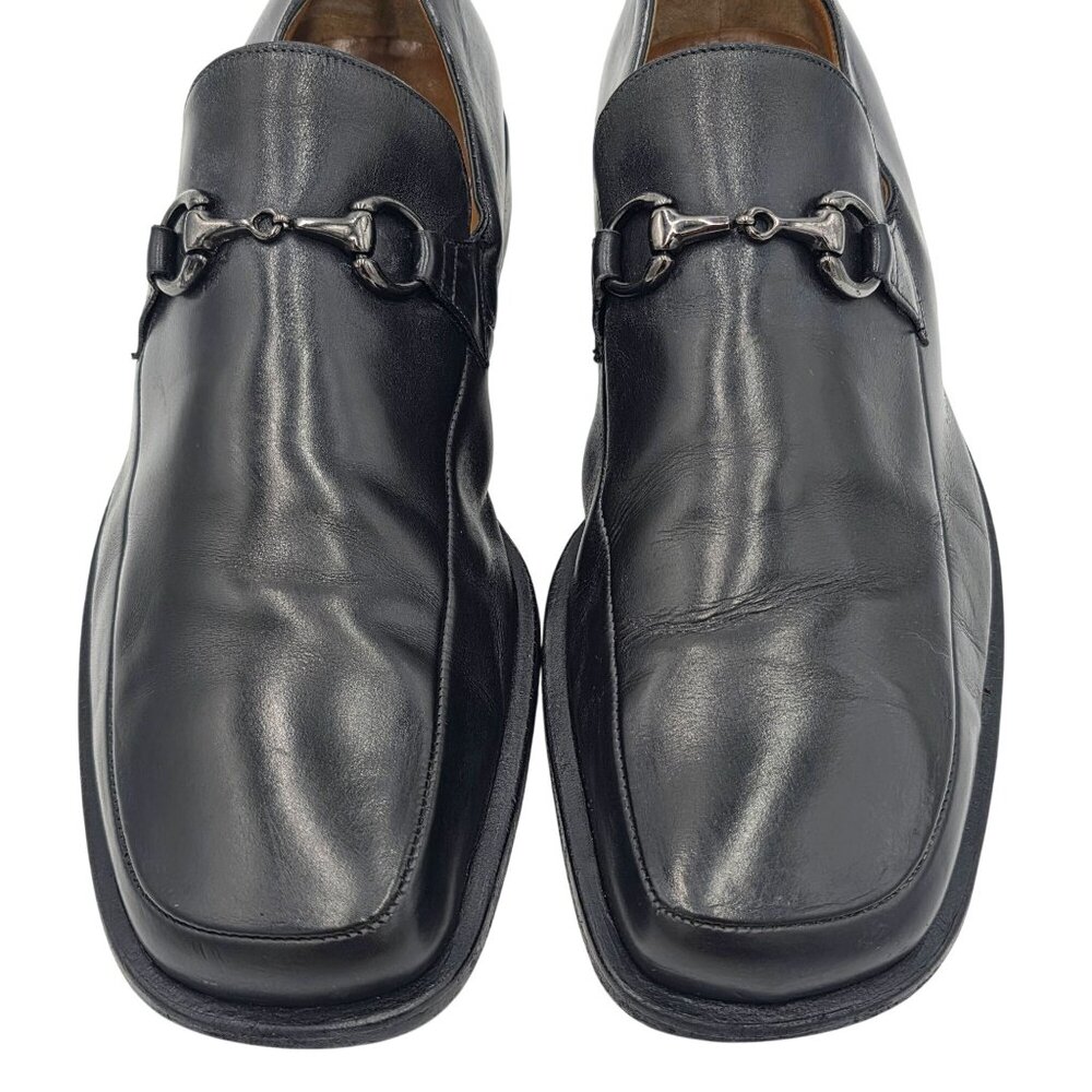 Vintage Mauri Millennium Men Size 13 Black Leather Dress Shoes Italy Bit Loafers - Picture 10 of 11